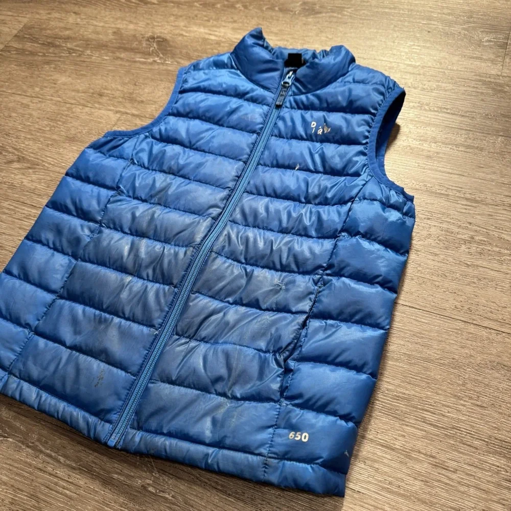 Eddie Bauer Vest Kids M 10/12 Blue Down‎ 650 Fill Puffer Winter Fall Gorpcore